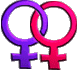 Två Venus-märken ihop symboliserar lesbiskhet