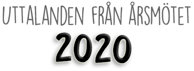 Uttalanden från årsmötet 2020