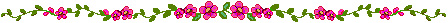 Avdelare bestående av rosa blommor och gröna blad