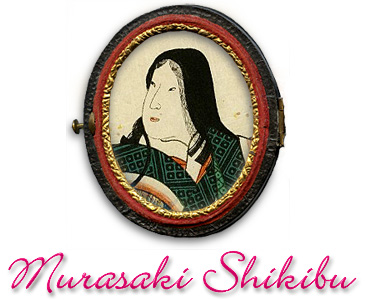 Illustration av Murasaki Shikibu och under den hennes namn