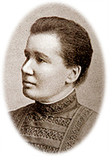 Porträttfoto av Gertrud Månsson i profil