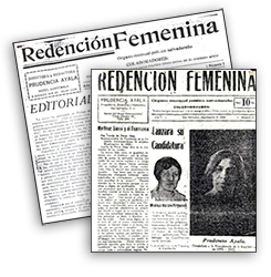 Förstasidor på två nummer av tidningen Redencíon Femenina