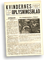 Foto av omslag till tidningen Kvindernes Oplysningsblad