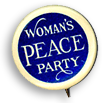 Nrosch för Woman's Peace Party i gult med blå bakgrund