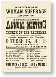Affisch för möte om kvinnors rösträtt i American Woman Suffrage Association