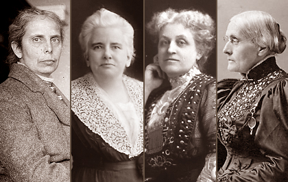 Fotocollage av fyra kvinnor i halvfigur