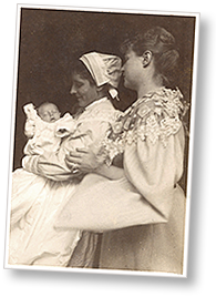 Foto av Marguerite, sonen och hans amma
