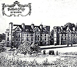 Illustration av hus och texten Bedford College for Women uppe till vänster