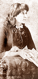 Raspigt foto av Emmeline Pankhurst, 1870-tal.