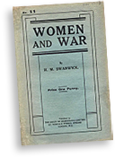 Omslag till broschyr från Union of Demokratic Control, Helena Swanwicks "Women and War"