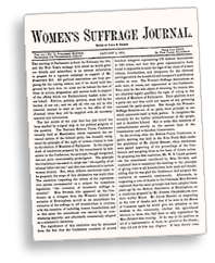 Förstasidan av tidningen Women's Suffrage Journal