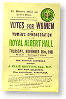 Affisch för en demonstration till Royal Albert Hall
