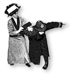 Suffragette drar ner en polisman