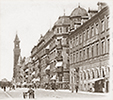 Foto av Järnvägsgatan med Hotel d'Angleterre i Helsingborg från slutet av 1800-talet