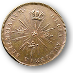 Medalj från 1755, på den står REGIA AKADEMIA SCIENTIARV M.