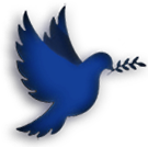 Illustration av en blå fredsduva