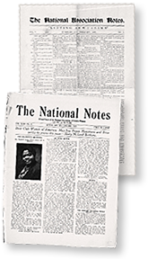 Två omslag till tidningen The National Association Notes/The National Notes