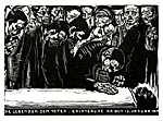 Träsnitt om Karl Liebknechts död