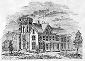 Svartvit illustration av Bellewood Female Seminary