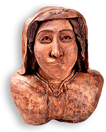Skulptur av Fatima al-Fihri gjord av  Elyse Grams