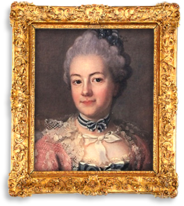 Porträtt i guldram av Hedvig Charlotta Nordenflycht