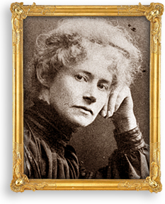 Porträttfoto av Lida Gustava Heymann i en guldram