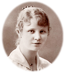 Porträttfoto av Vera Sandberg som ung