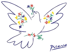 Picassos kända bild av en fredsduva med blommor