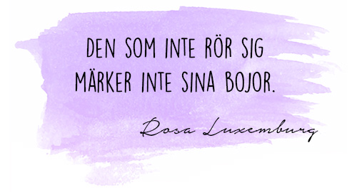 Citat av Rosa Luxemburg: Den som inte rör sig märker inte sina bojor.