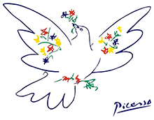 Picassos illustration av en fredsduva